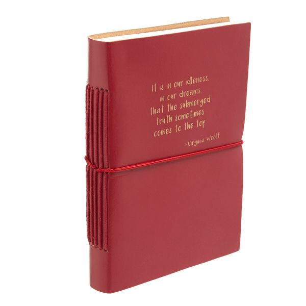 Carolyn Donnelly Eclectic Leather Virginia Woolf Slogan Notebook