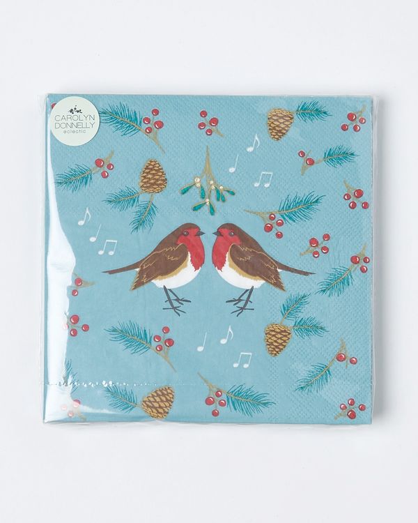 Carolyn Donnelly Eclectic Christmas Robin Paper Napkin