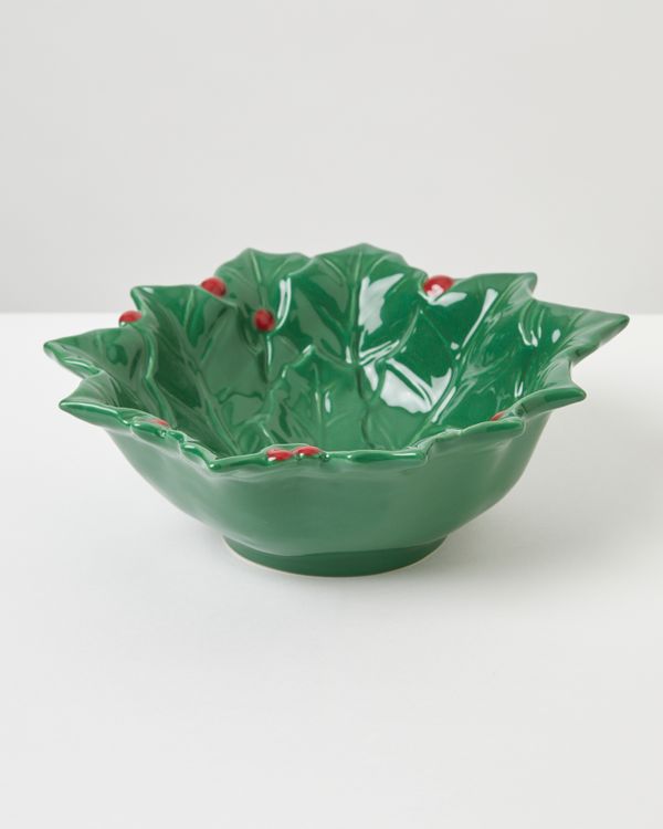 Carolyn Donnelly Eclectic Holly Leaf Serving Bowl