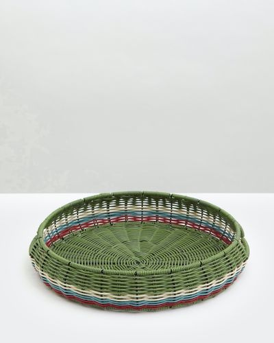 Carolyn Donnelly Eclectic Woven Circular Serving Tray thumbnail