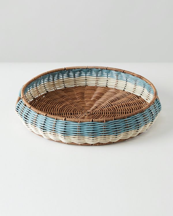 Carolyn Donnelly Eclectic Woven Circular Serving Tray