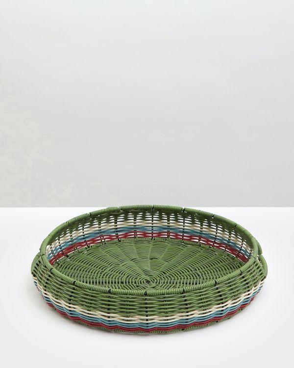 Carolyn Donnelly Eclectic Woven Circular Serving Tray