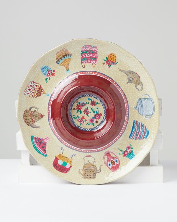 Carolyn Donnelly Eclectic Chip And Dip Melamine Plate