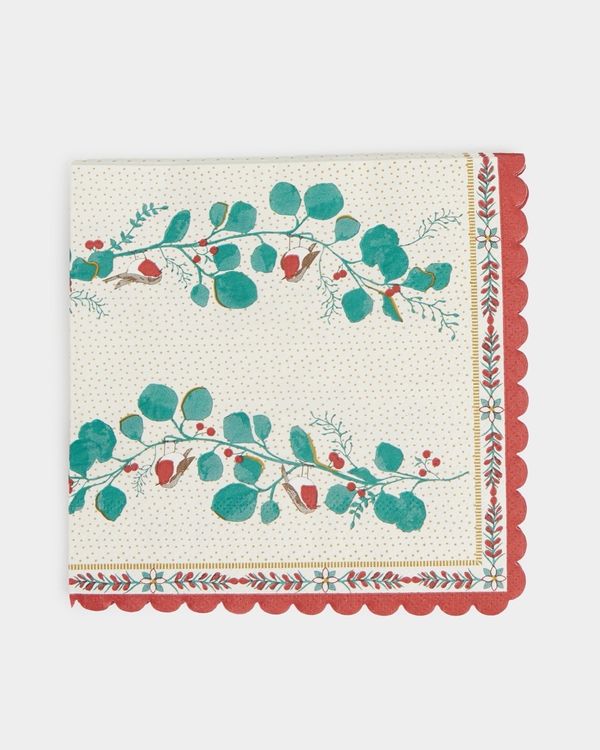 Carolyn Donnelly Eclectic Robin Scalloped Paper Napkin