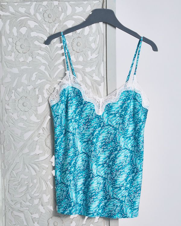 Carolyn Donnelly Eclectic Oasis Crinkled Satin Print Vest