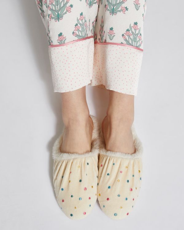 Carolyn Donnelly Eclectic Dotty Mule Slippers