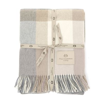 Paul Costelloe Living Plaid Cashmere And Wool Throw thumbnail