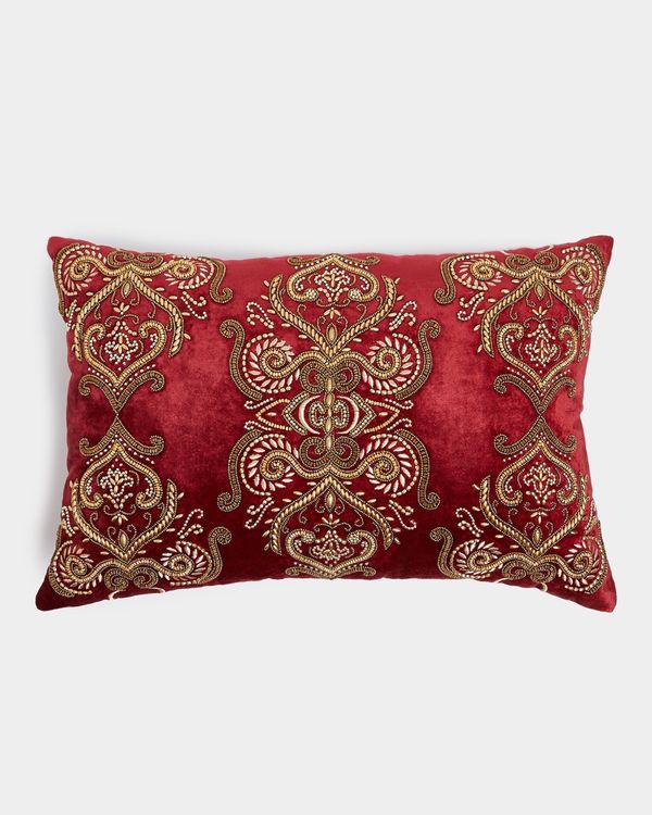 Paul Costelloe Living Belize Red Beaded Cushion
