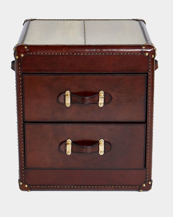 Paul Costelloe Living Leather Bedside Table