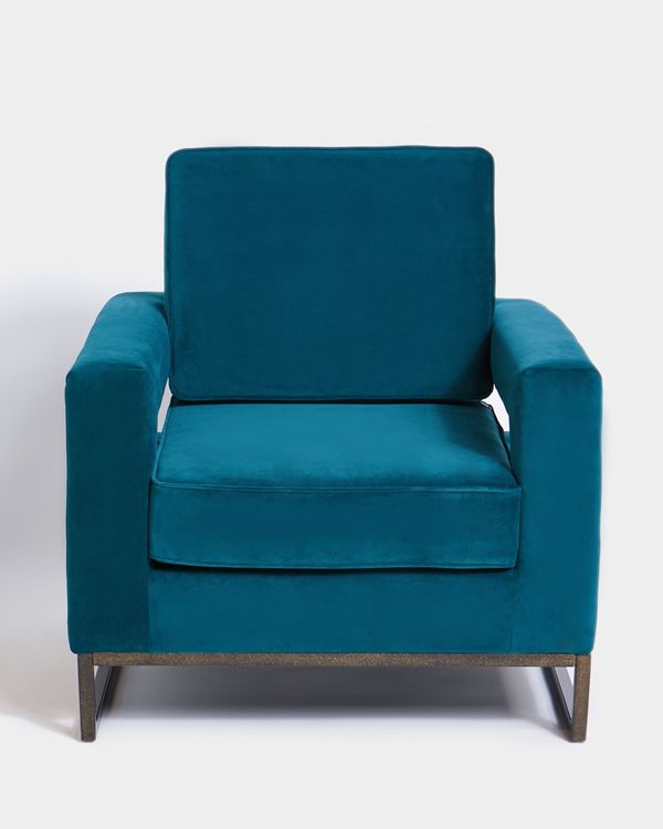 Paul Costelloe Living Teal Velvet Chair