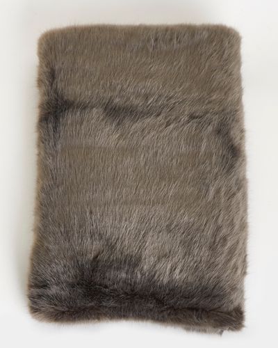 Paul Costelloe Living Grey Faux Fur Throw