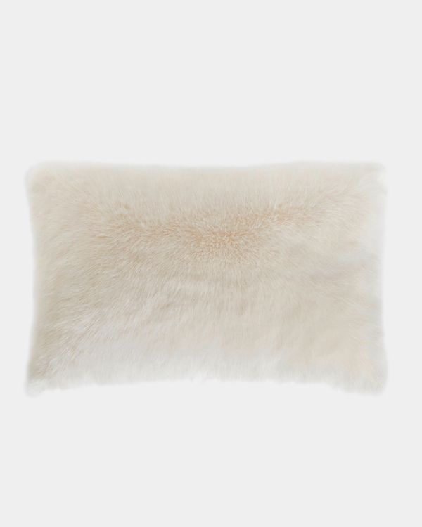 Paul Costelloe Living Ivory Faux Fur Cushion