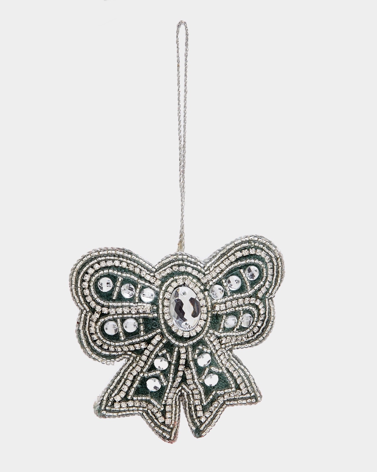 Dunnes Stores | Silver Paul Costelloe Living Beaded Bow Decoration