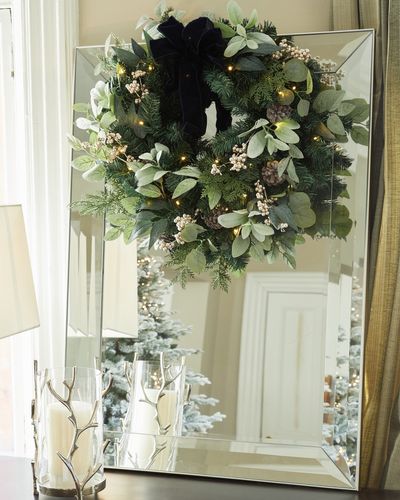 Paul Costelloe Living Luxury Wreath With Navy Bow