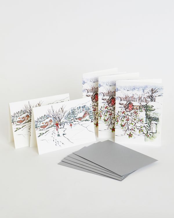 Paul Costelloe Living Christmas Scene Card Set - Pack Of 5