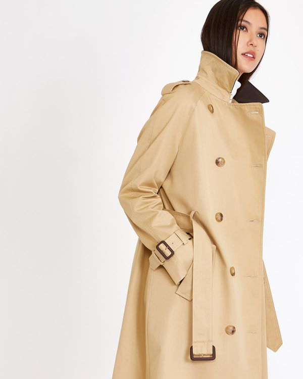 Michael Mortell Leather Collar Trench Coat