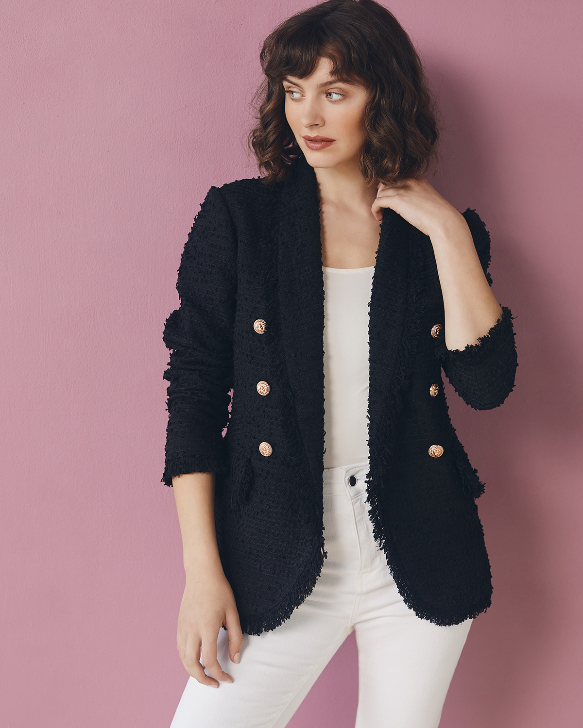 Dunnes Stores  Black Gallery Boucle Jacket