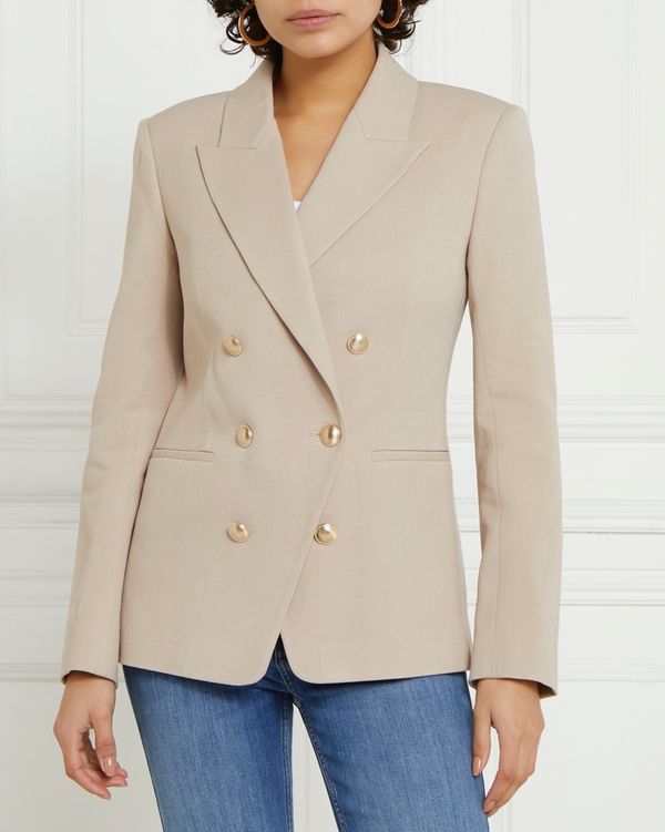 Gallery Double Breasted Blazer With Gold Buttons