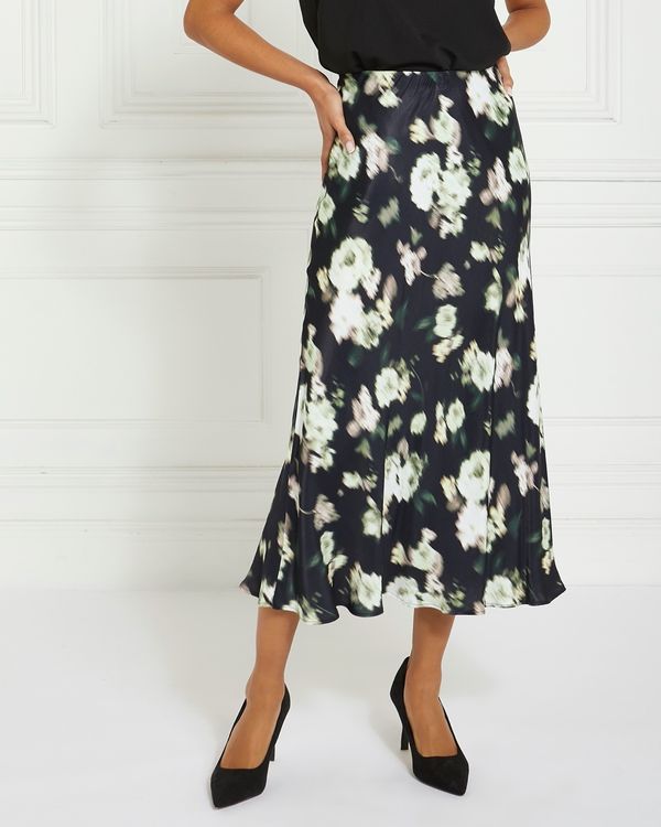 Gallery Blurred Floral Midi Skirt