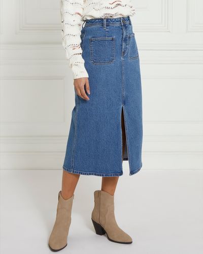 Dunnes Stores | Denim Gallery Denim Midi Skirt With Pocket Detail