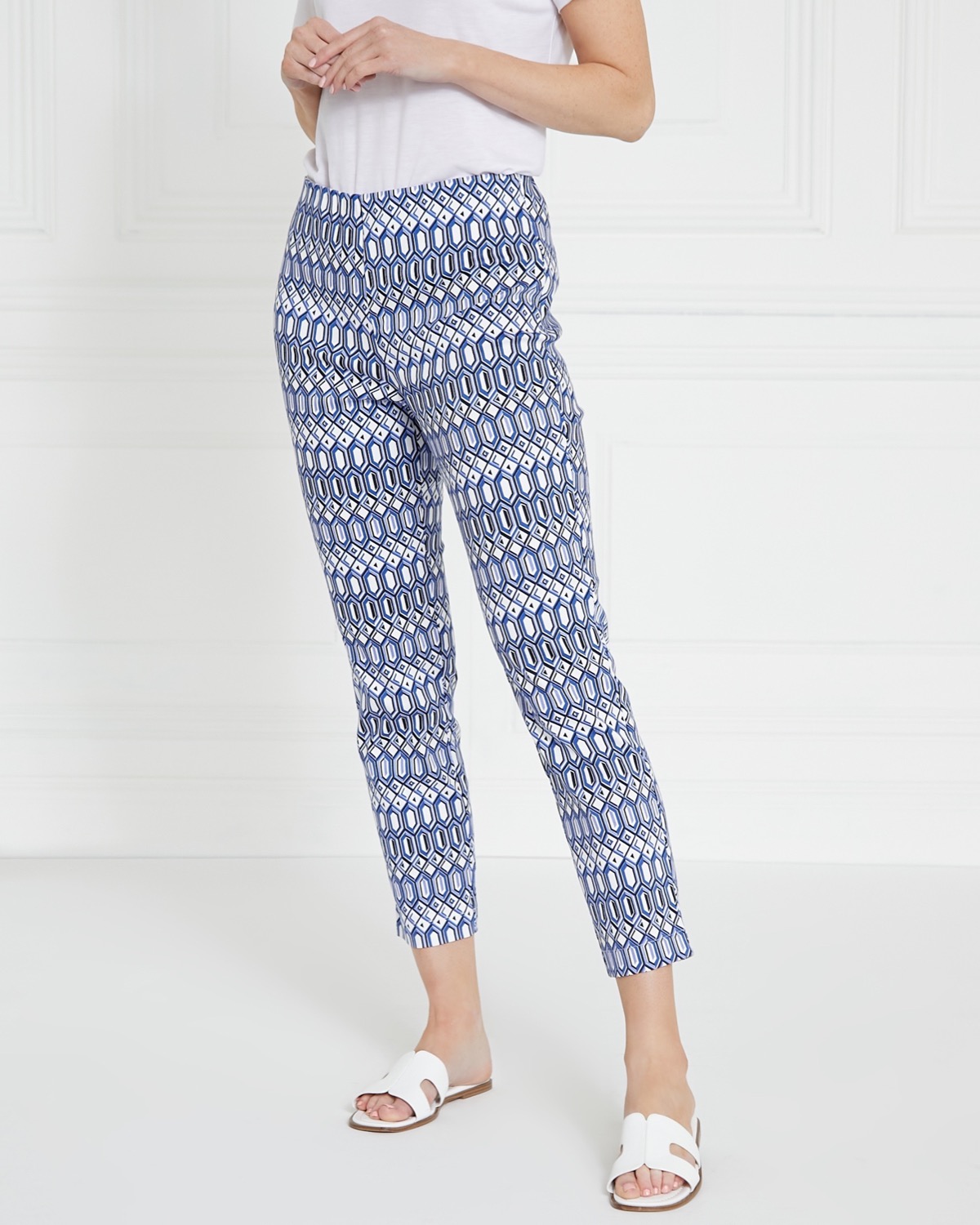 Dunnes Stores | Blue Gallery Printed Capri Trousers