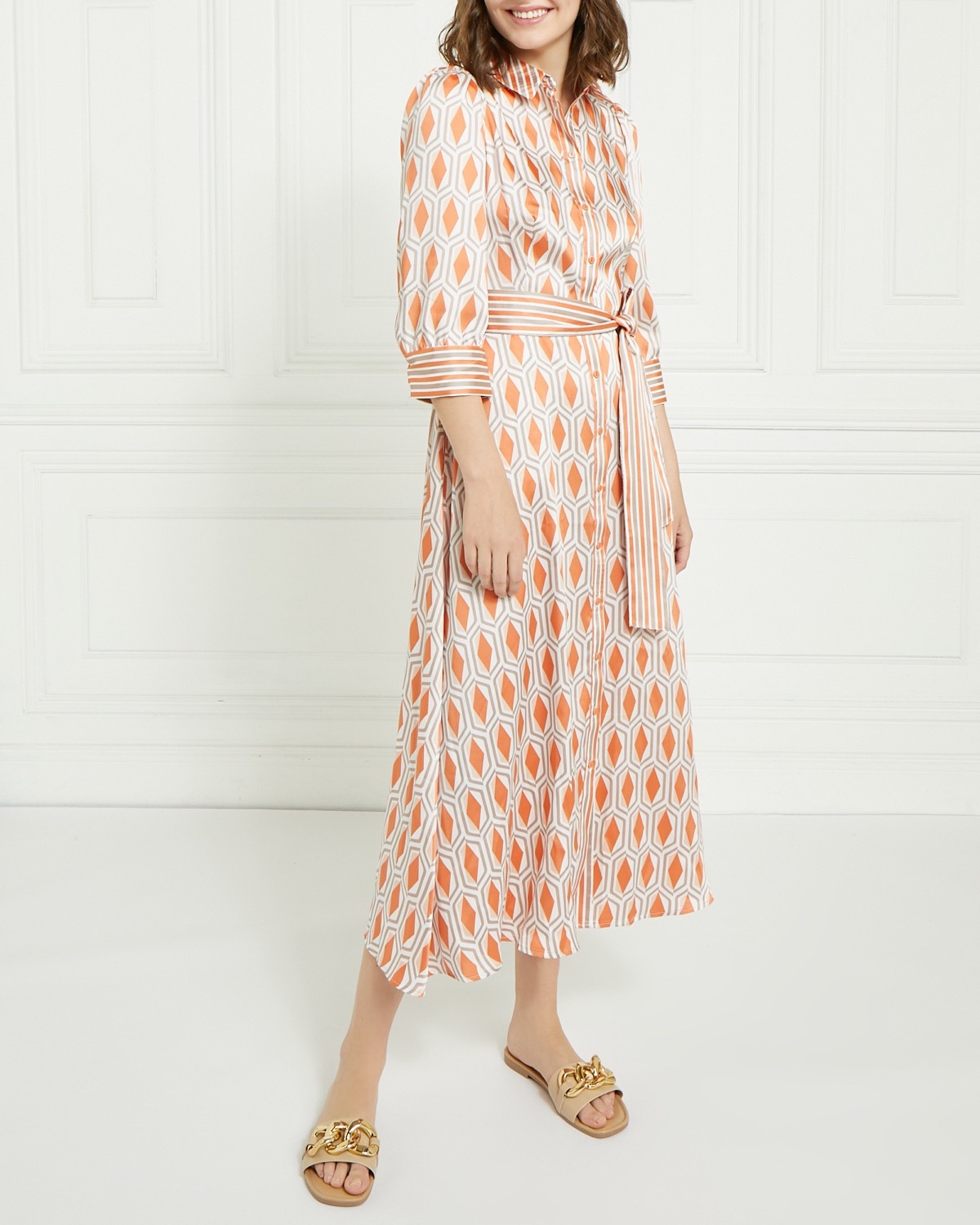 Dunnes Stores | Orange Gallery Palm Spring Geo Dress