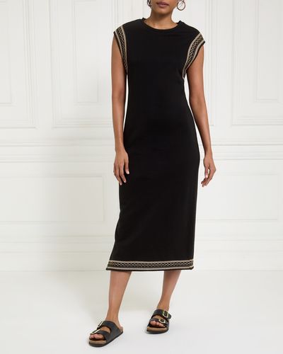 Gallery Embroidery Trim Jersey Dress