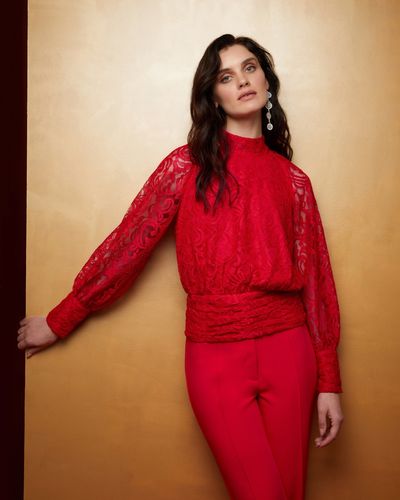 Gallery Lace High Neck Top