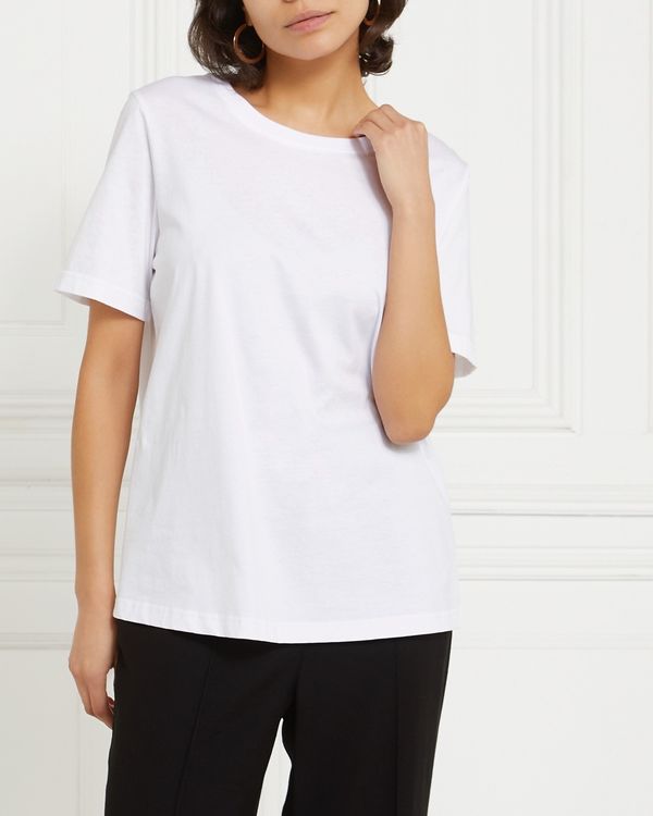 Gallery Mercerised Cotton White T-Shirt