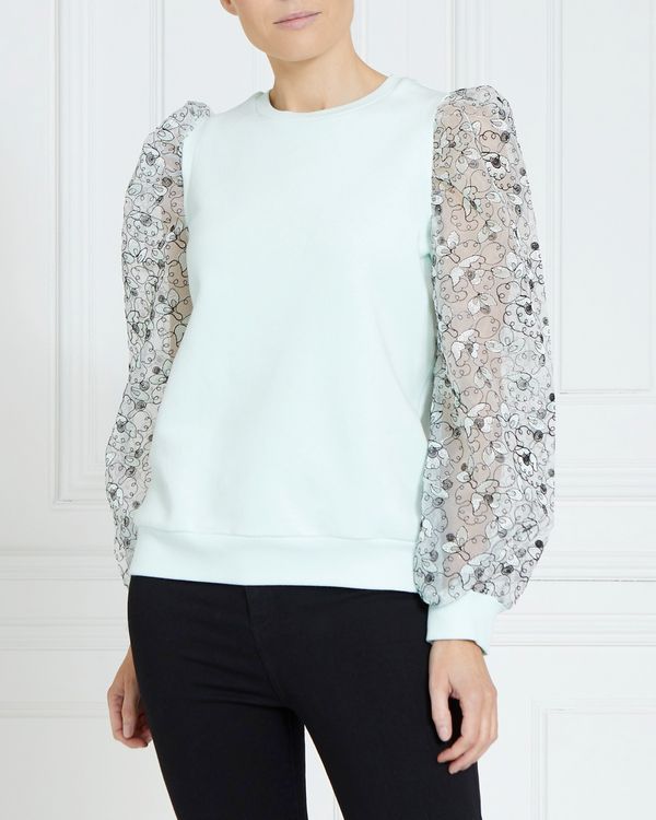 Gallery Floral Sleeve Sweater