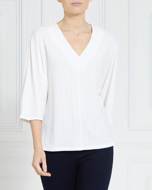 Gallery V-Neck Pleat Top