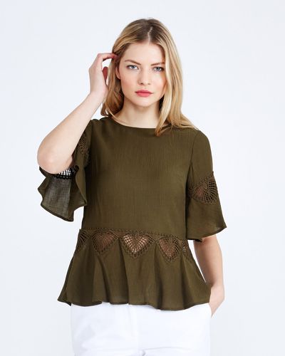 Gallery Embroided Bell Sleeeve Top thumbnail