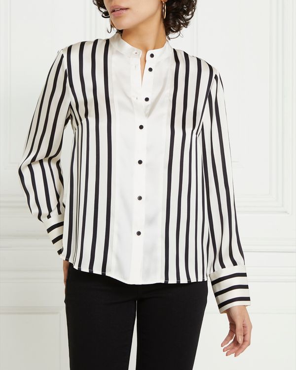 Gallery Astrid Striped Satin Shirt