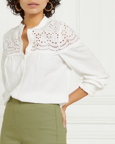 Gallery Broderie Trim Buttoned Blouse thumbnail