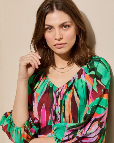 Gallery Abstract Print Blouse