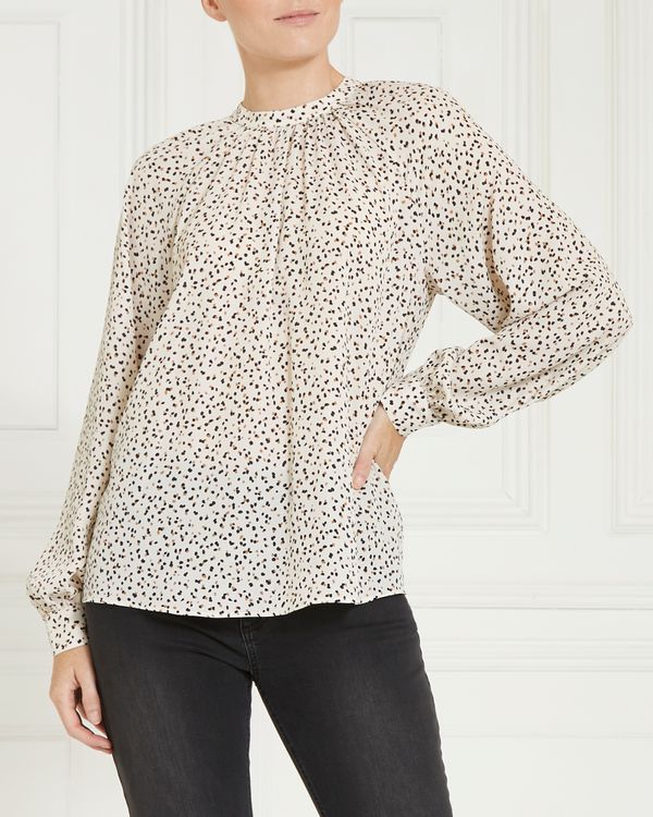 Gallery High-Neck Long Sleeve Top