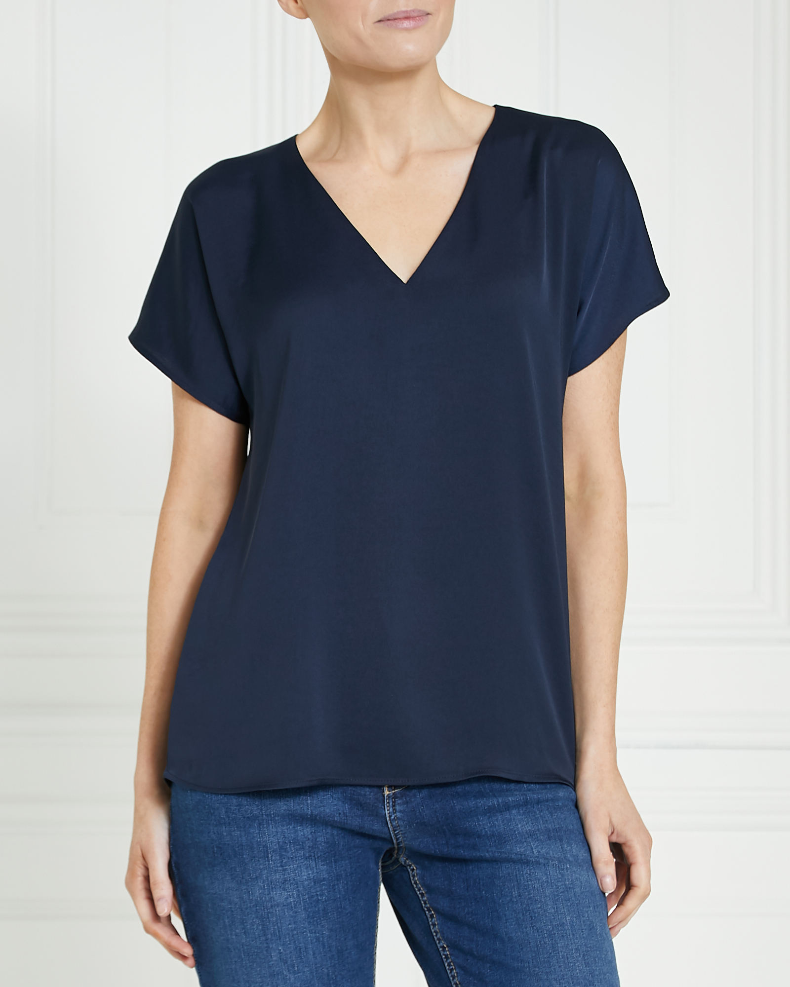 Dunnes Stores | Navy Gallery V-Neck Top