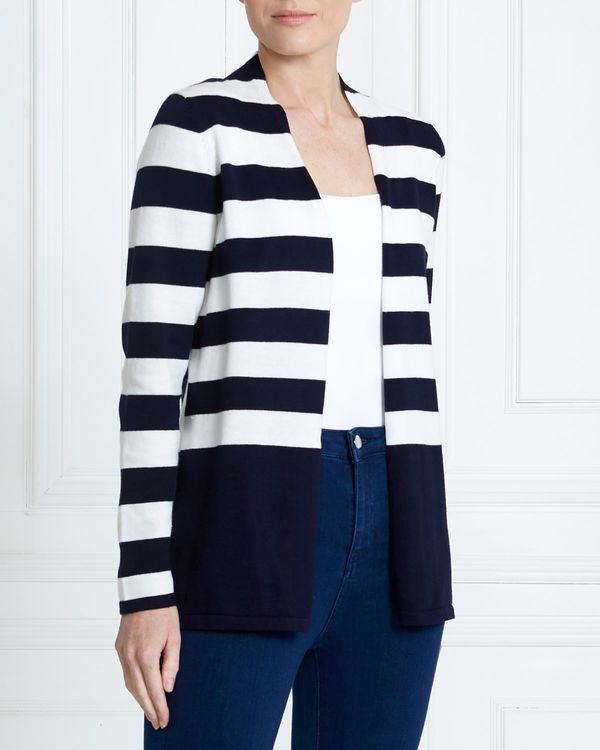 Gallery Navy And White Stripe Cardigan
