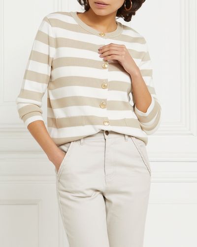 Gallery Striped Military Cardigan