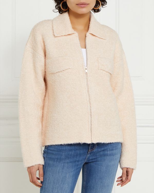 Dunnes Stores | Ivory Gallery Boucle Zip Through Cardigan