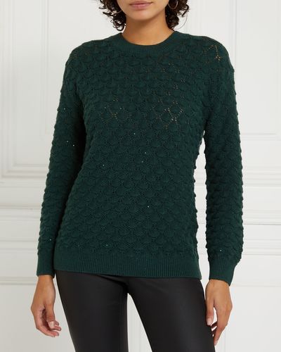 Gallery Pointelle Knit Sequin Jumper