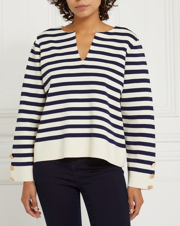 Dunnes Stores | Navy---ivory Gallery Florence Stripe Jumper