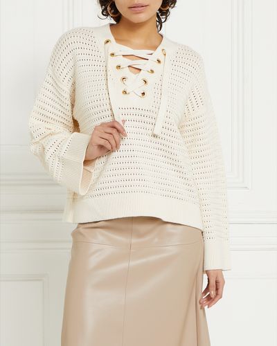 Gallery Eyelet Front Open Stitch Jumper thumbnail