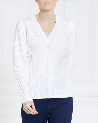 Gallery Cable V-Neck Jumper thumbnail