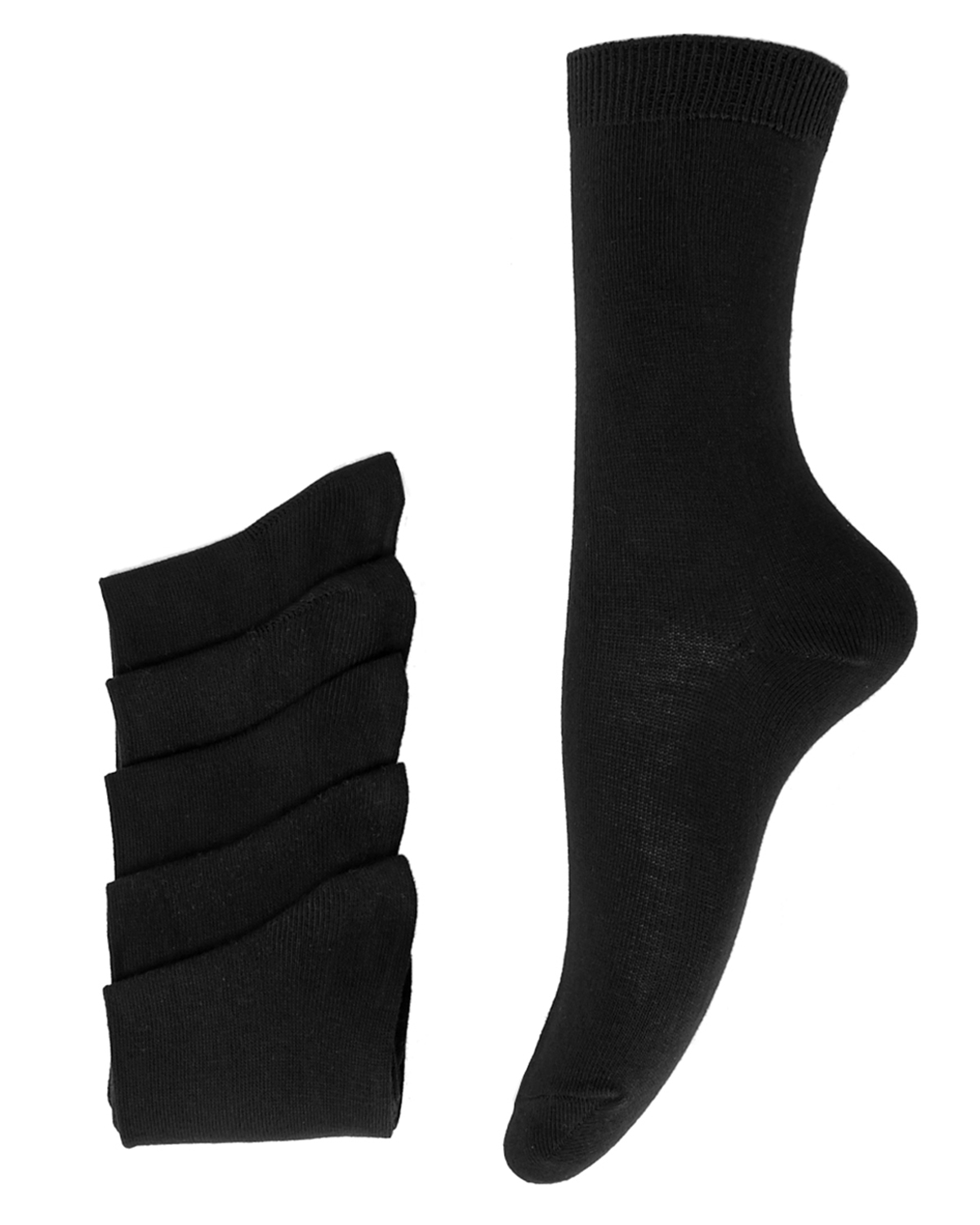Dunnes Stores | Black Womens Cotton Rich Socks - 5 Pack