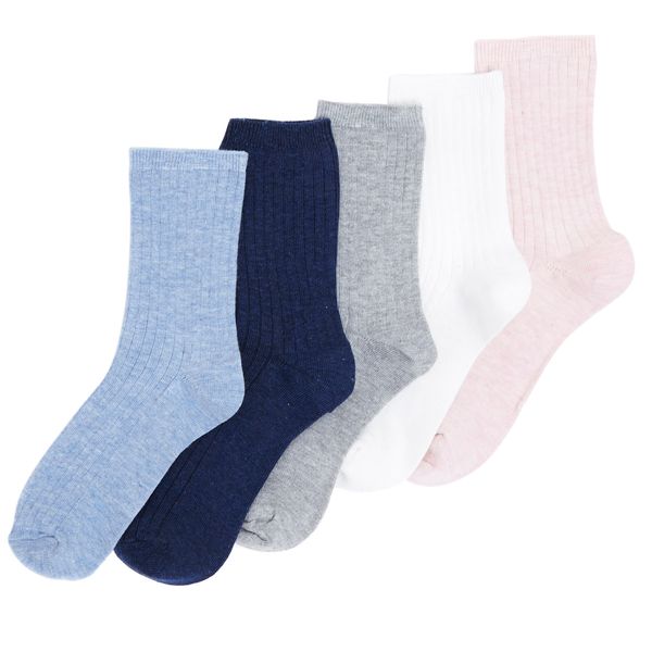 Coloured Crew Socks - Pack Of 5