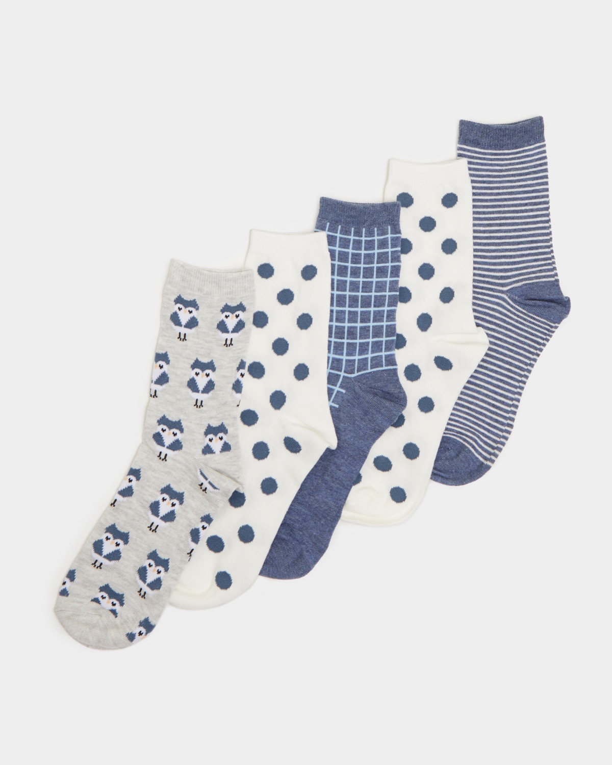Dunnes Stores | Denim Cotton Rich Crew Socks - Pack Of 5