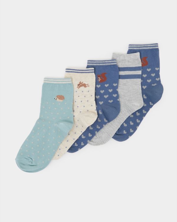 Cotton Rich Crew Socks - Pack Of 5