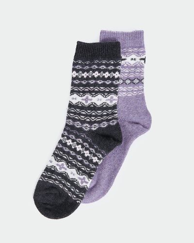 Jacquard Wool Boot Socks - Pack Of 2