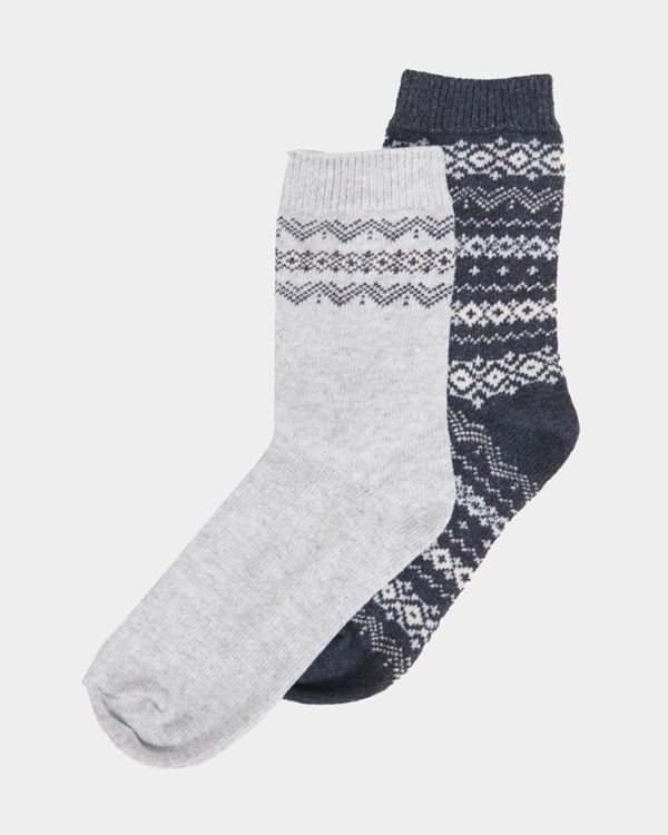 Cotton Blend Thermal Boot Socks - Pack Of 2